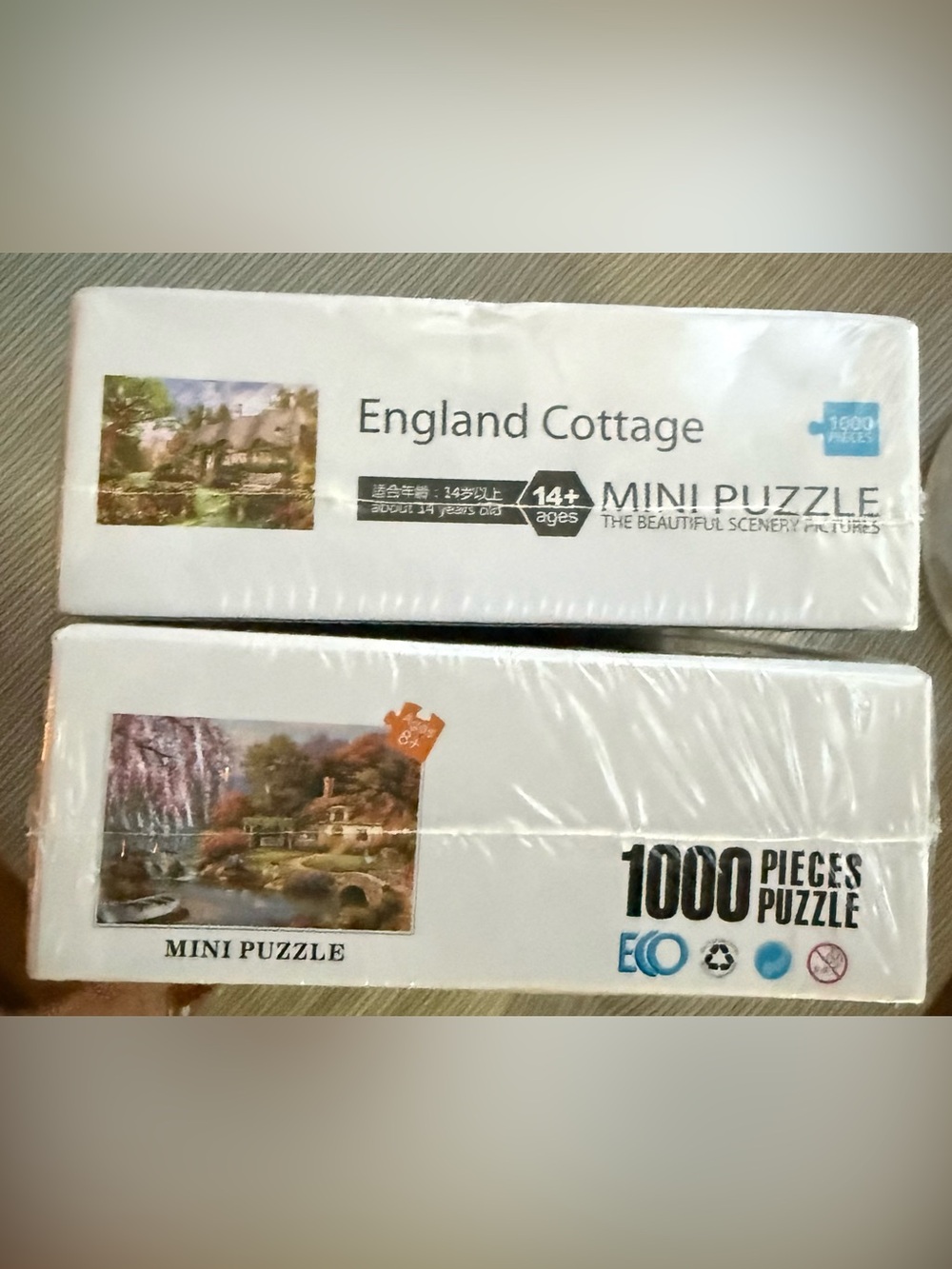 Set of 2 England Cottage 1000-Piece Mini Puzzles - Multi-Color - Picture 5 of 8